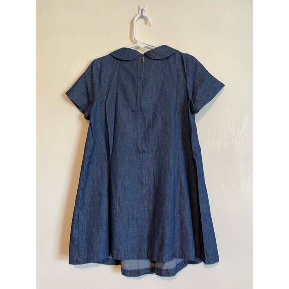 Bemidji chambray short sleeve dress blue denim collared pleated Size 1 US 12 mo - Picture 2 of 8